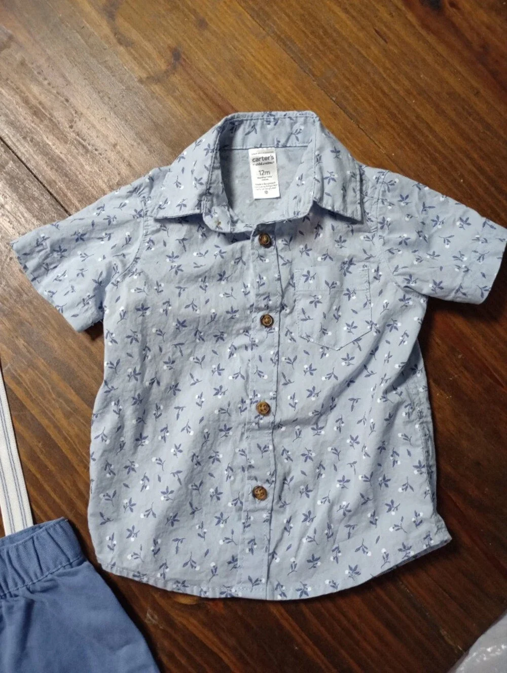 Carter's Boy Short Set With Suspenders Size 12 Months